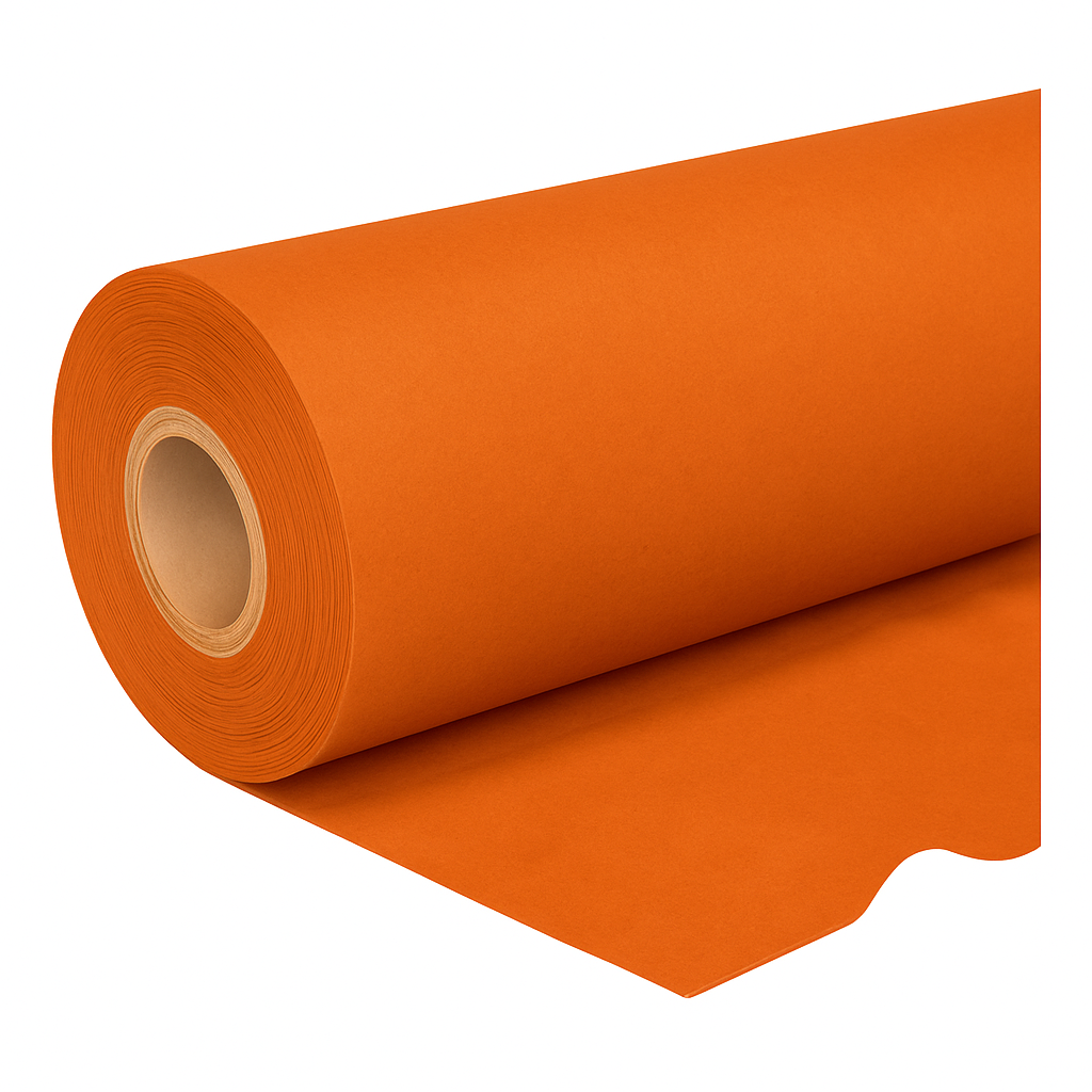 Flanel - 130 cm - oranje - rol 60m